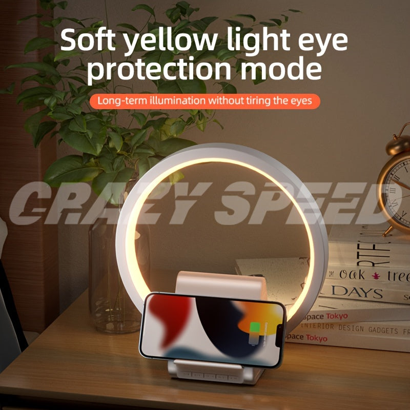 Christmas Gift For Lady With Wireless Speaker Led Colorful Music Light, Cozy Table Lamp, Smart Night Light, Wireless Charger Stand Radio Bedside Ambient Light, Christmas Gift For Lady Man Mom Girlfriends - Temu ShopOnlyDeal