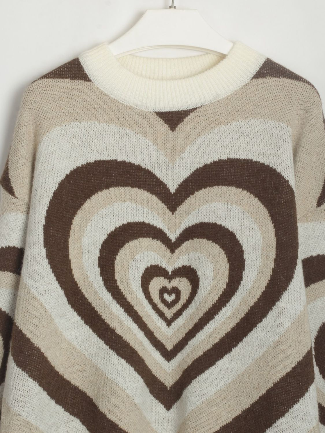 Heart Dropped Shoulder Sweater: Embrace Cozy Style with a Touch of Love and Elegance ShopOnlyDeal