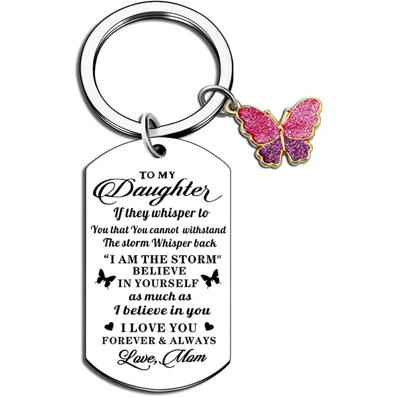 Daughter Gift From Mom To My Daughter Keychain Gifts For Daughter Christmas Birthday Gifts For Daughter Necklace ShopOnlyDeal