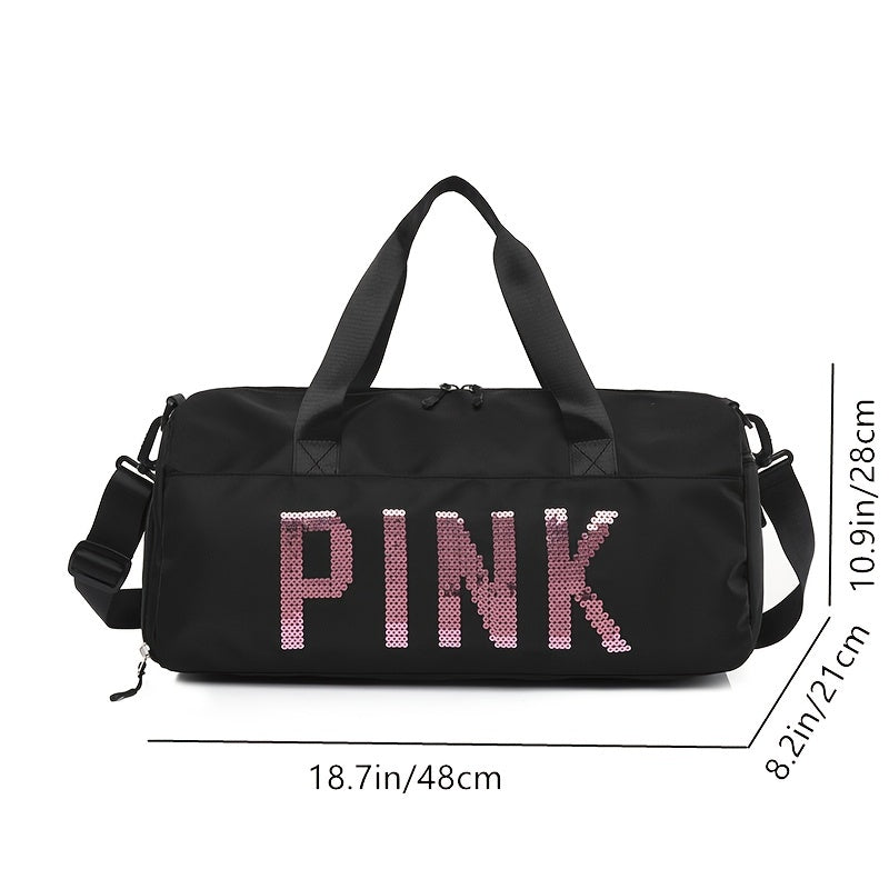 Pink Duffle Bag Large Capacity Travel Storage Bag Portable Duffel Bag Casual Sports Bag With Shoes Compartment | Free Shipping For New Users | Temu ShopOnlyDeal