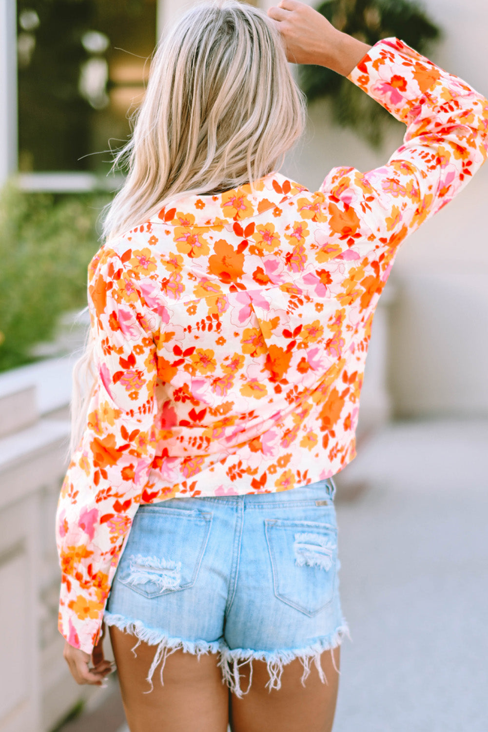 Floral Collared Neck Shirt Trendsi