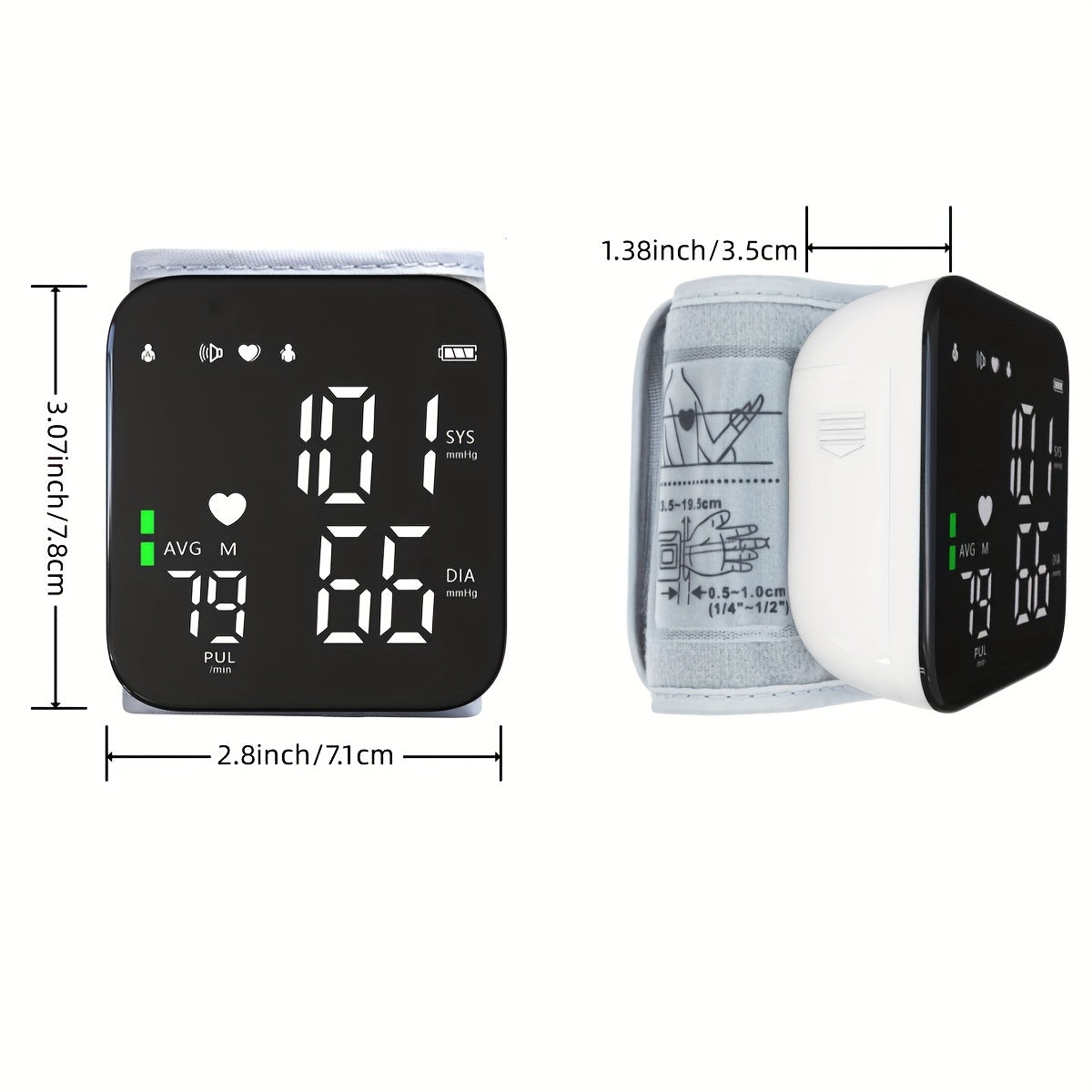 Wrist Blood Pressure Monitor, Automatic Digital Led Display, Adjustable Cuff, 2x90 Readings Memory, Voice Broadcast For Home - Temu ShopOnlyDeal