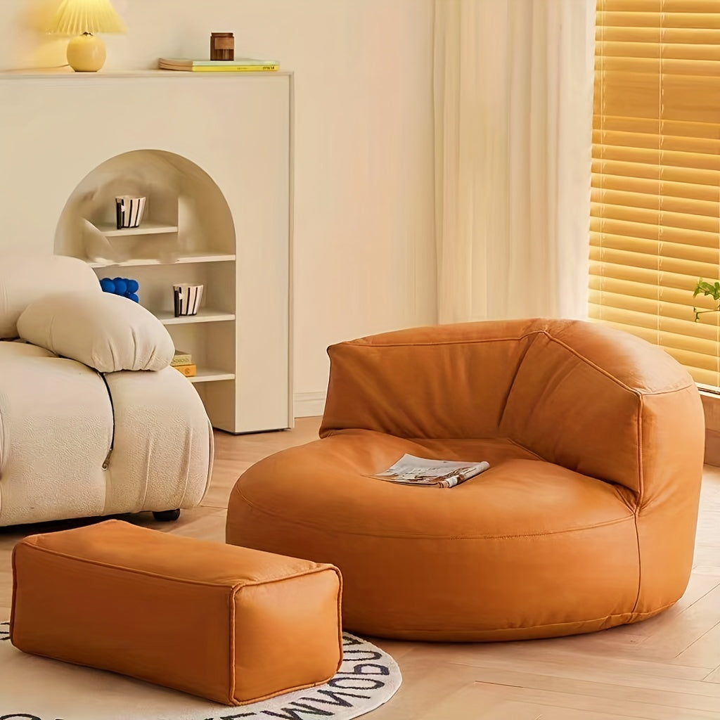 Leather Bean Bag Cover, Sofa Cover: Transform Your Living Room With A Stylish And Comfortable Sofa, Footrest, And Stool Cover! - Temu ShopOnlyDeal