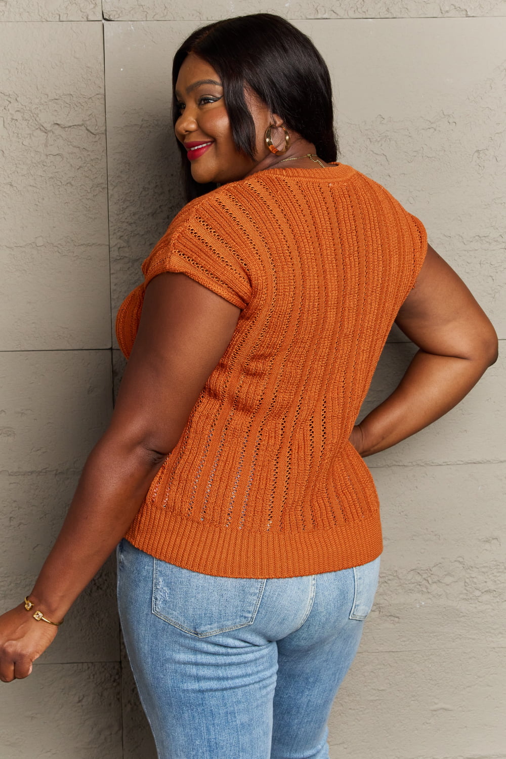 Sew In Love Full Size Preppy Casual Knit Sweater Vest Trendsi