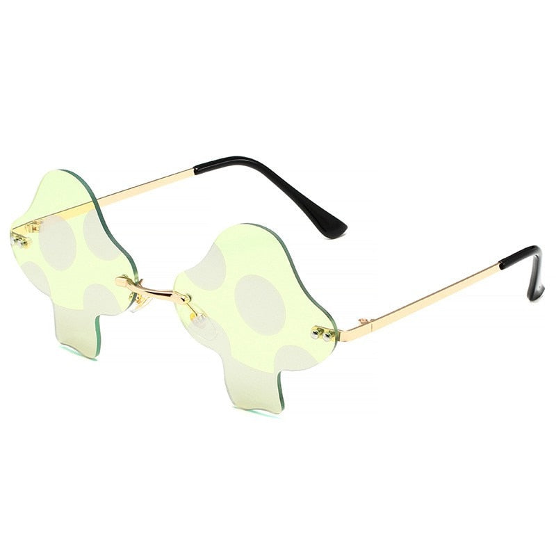 Rave Sunglasses Mushroom Coating Sunglasses for Women Men Irregular Rimless Eyewear Retro rave Party halloween Sun Glasses Shades UV400 SG140 ShopOnlyDeal