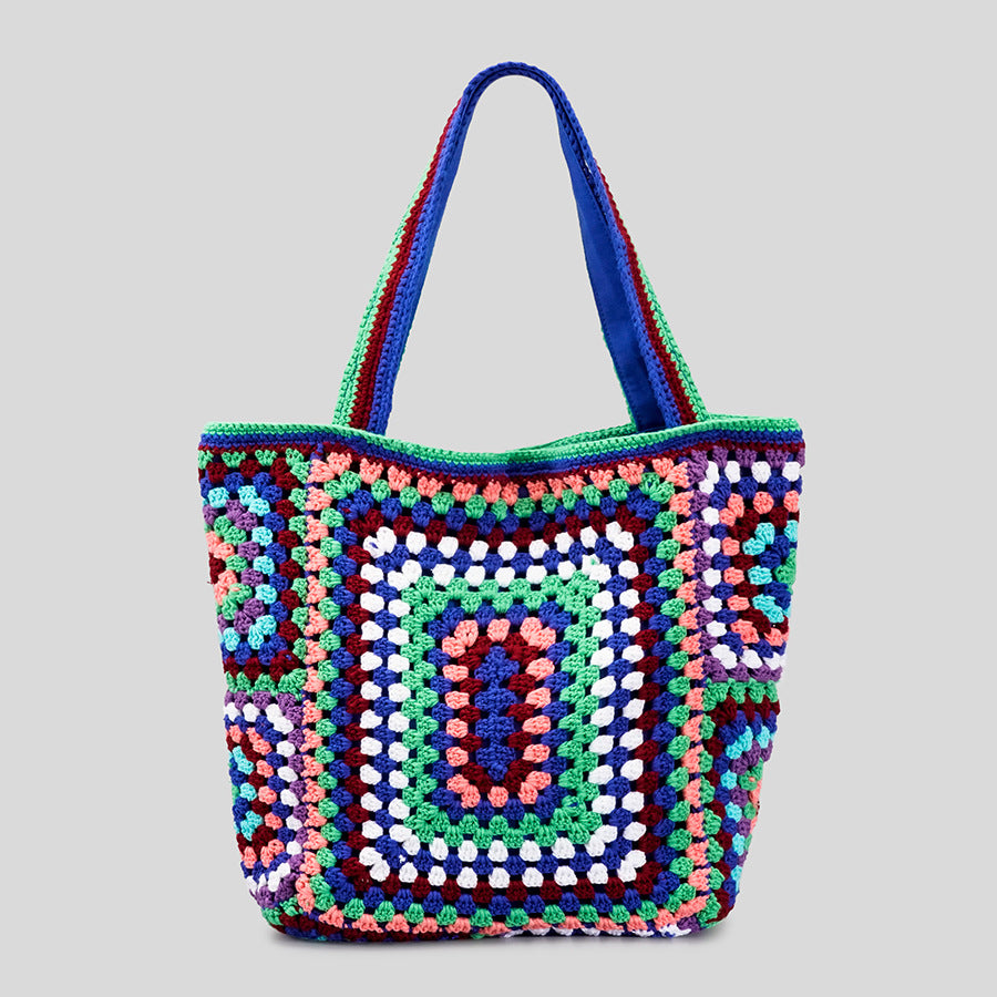 Bohemian Crochet Women Shoulder Bags - Knitting Large Capacity Tote Bag for Casual Style - Lady Handbags, Big Shopper Purses, Summer Beach Bags with a Boho Vibe HISUELY 88 Store