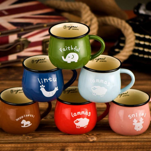 Candy Color Ceramic Mug 150ml  250ml 350ml, Coffee Milk Breakfast Cup Cute Porcelain Tea Mugs Ceramic cup Novelty Gifts ShopOnlyDeal