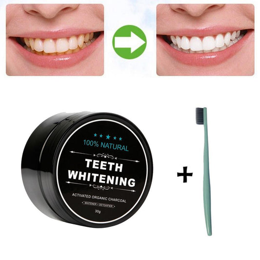 TeethWhite®️ Plus Organic Charcoal Teeth Whitening + 1 PCs Tooth Brush ShopOnlyDeal