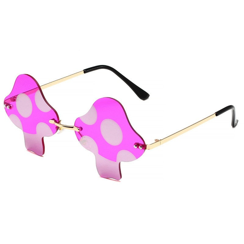 Rave Sunglasses Mushroom Coating Sunglasses for Women Men Irregular Rimless Eyewear Retro rave Party halloween Sun Glasses Shades UV400 SG140 ShopOnlyDeal