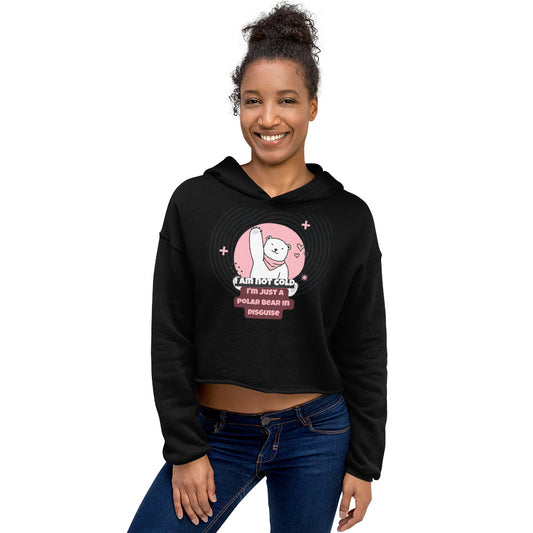 Snow Bear Crop Hoodie - Sweatshirt For Winter Women - Gift For Girls ShopOnlyDeal