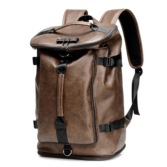 Male Waterproof Fashion Backpack m2 Leather Bookbags Mens School Bag Men  Functional s Big Capacity ShopOnlyDeal